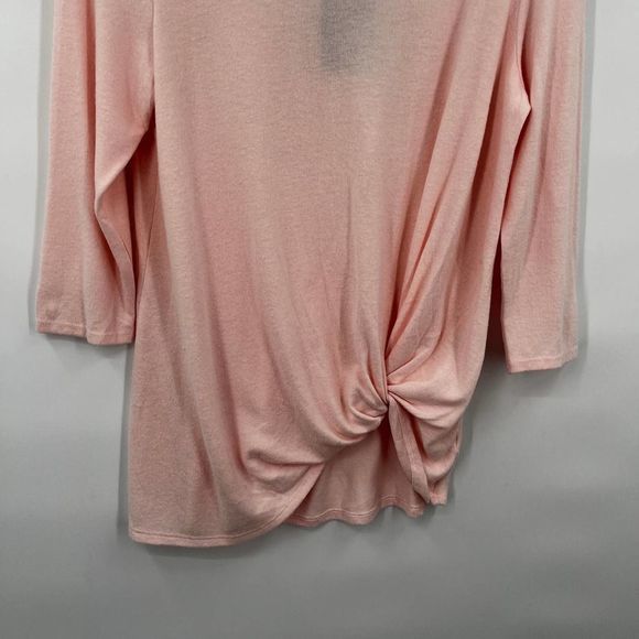 Gibsonlook Twist Front 3/4 Sleeve Lotus Pink Top Size Small NWT - Picture 6 of 9